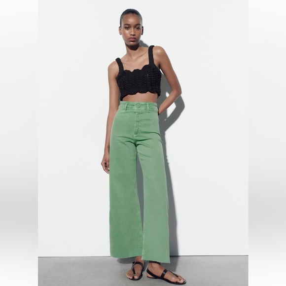 ZARA HIGH WAISTED ZW SAILOR STRAIGHT JEANS - Picture 2 of 11